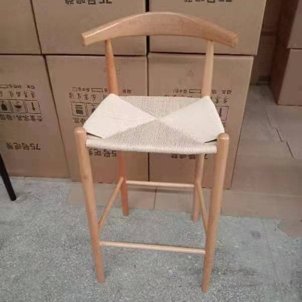 牛角高吧椅北欧餐桌椅椅子靠背椅实木椅子餐椅餐厅木家用简约现代