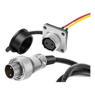 WS16航空插头2 3 4 5 6 7 8 9 10铜芯针母座方座带防水盖公头带线