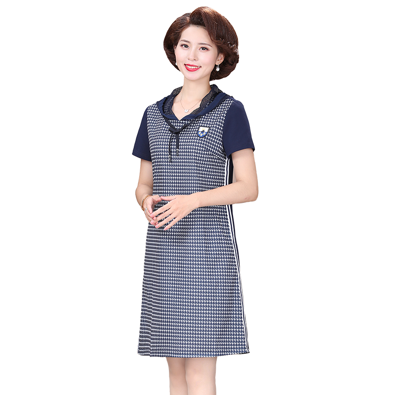 中年妈妈夏季休闲显瘦连衣裙