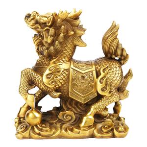 慈风阁黄铜中式麒麟摆件