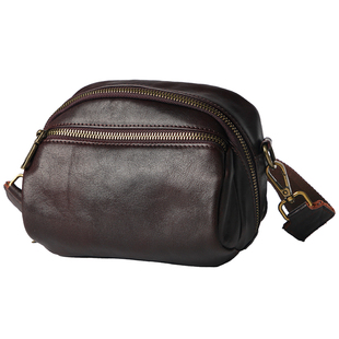 漫色头层植鞣牛皮单肩斜挎包女2024秋冬新款可拆卸宽肩带真皮背包