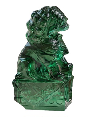 小灵狮子玄关书靠书立桌面板房间客厅中式艺术翠璃瑞狮装饰摆件