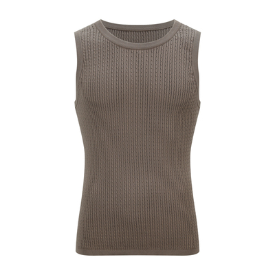 OaOO 纯棉毛织亲肤舒适圆领休闲健身运动无袖T恤背心打底男夏