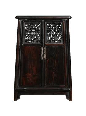 紫光檀镂空中式风文玩收纳柜摆件