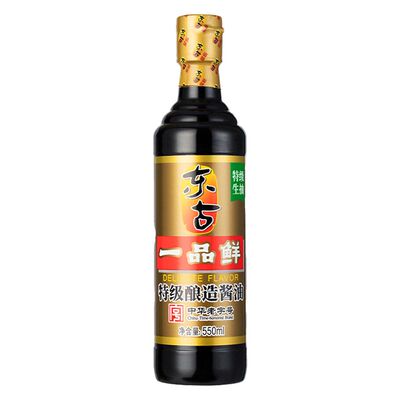 东古一品鲜550ml特级生抽酿造酱油PET瓶装蒸鱼家用黄豆老字号中华
