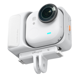 阿迈适配影石360 GoUltra磁吸底座快拆底座相机insta360GoUltra磁吸快拆转接头骑行自拍杆挂脖拓展底座配件