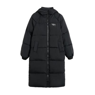 回力棉服女中长款连帽加厚棉袄