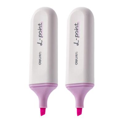 得力荧光笔防晕染扁杆