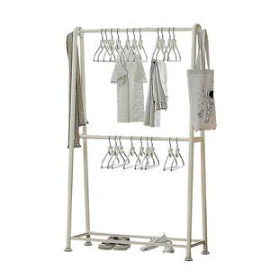 落地挂衣架家用收纳架坚固耐用铁艺双层衣帽架美观床边放衣服衣架
