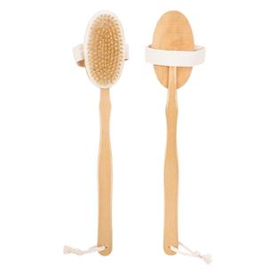 猪鬃毛洗澡刷神器软毛长柄擦后背部搓澡沐浴刷身体搓泥干刷子拆卸