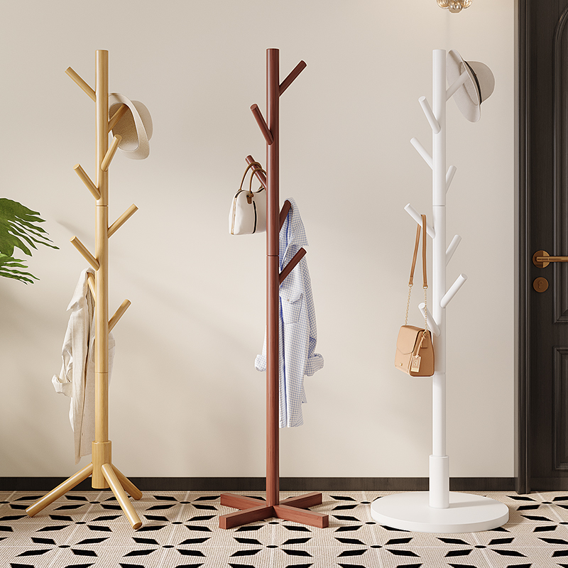 衣架落地立式家用卧室实木衣帽架宿舍出租房办公室立杆挂衣服架子