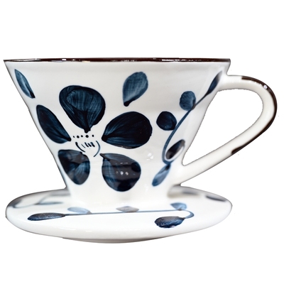 过滤杯陶瓷烨微咖青花瓷彩绘