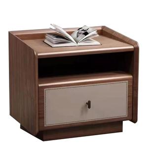 慕思实木床头柜现代简约中式实木储物柜子床头置物架收纳柜