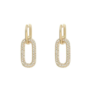 CVON高级感链条耳环女小众新款圆圈耳环耳圈独特轻奢气质几何耳饰