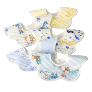 ins韩版新款婴儿围嘴360deg旋转花朵口水巾儿童围嘴围兜吃饭兜