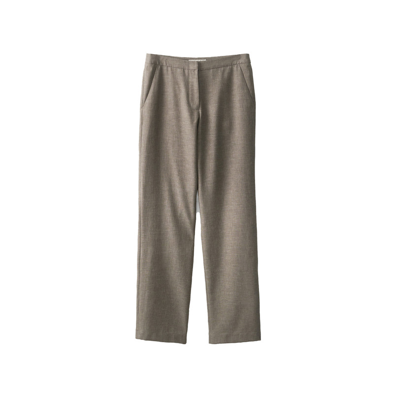 nothingwritten亚麻直筒休闲裤女
