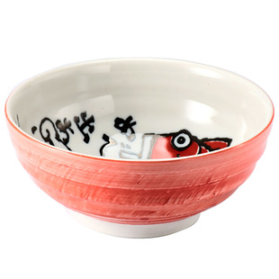 [陶瓷王]日本进口美浓烧釉下彩鲷鱼饭碗面碗汤碗圆盘点心盘碟餐具