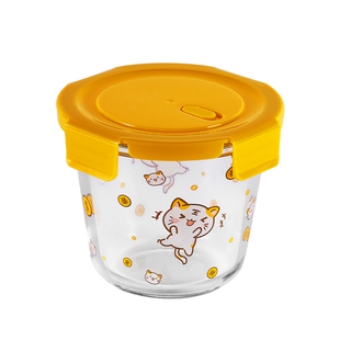 隔夜燕麦杯玻璃早餐杯便携式带盖可微波炉加热水果沙拉碗汤酸奶杯