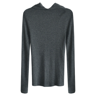 因由 秋冬刚需打底王ji简无缝一体chao细亲肤修身羊毛连帽针织衫