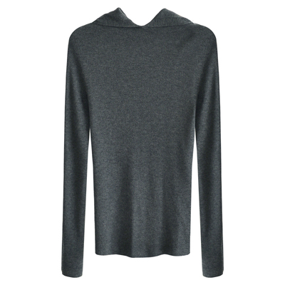 因由羊毛套头连帽针织衫