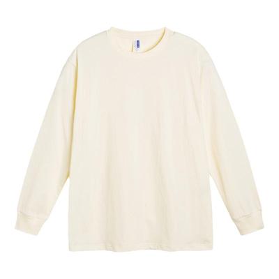 港仔文艺男纯棉宽松长袖T恤男生