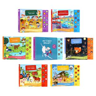 138元3件 进口英文原版 按键触摸发声书交通工具/农场/夜行动物/大自然/芭蕾舞剧/乐器发声书 认知启蒙纸板书法国独立品牌Auzou