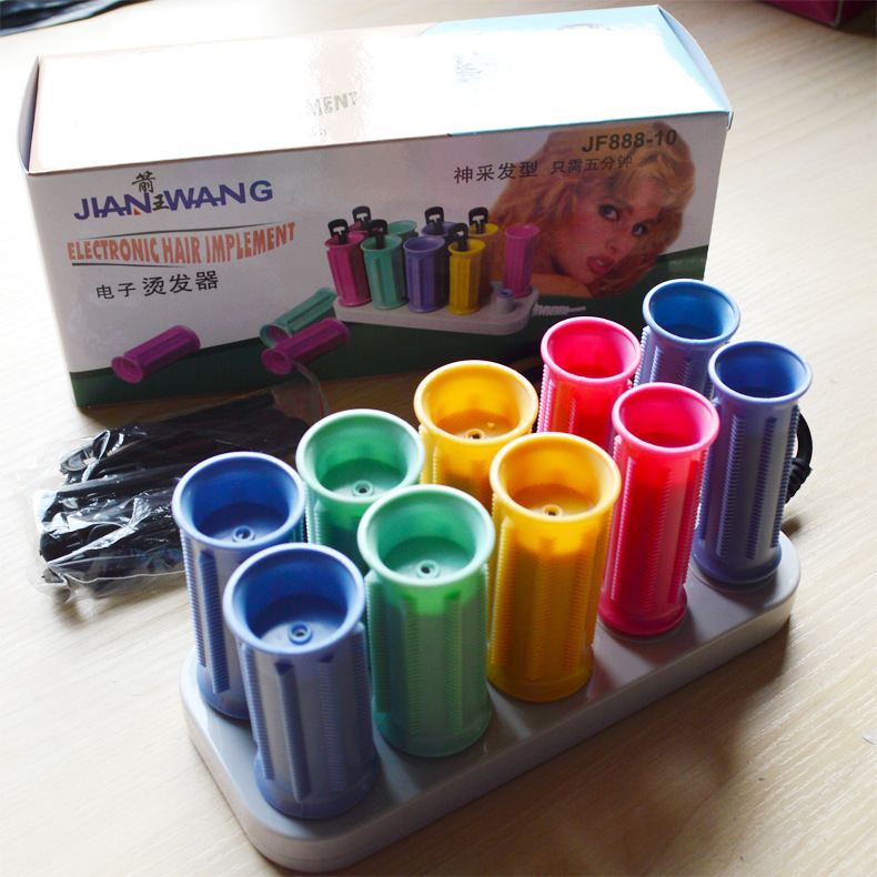 【厂家销售】JF888-10电子卷发烫发卷发器伤陶瓷外贸发电热筒器不