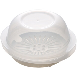 日本进口微波炉专用蒸笼家用加热馒头包子带盖蒸盒厨房塑料小蒸碗