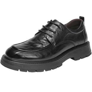 百丽男鞋厚底增高商务真牛皮鞋男士新商场通勤休闲结婚鞋8VU01DM5