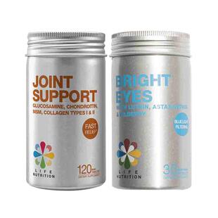 LifeNutrition乐怡善关节软骨素灵胺糖+叶黄素护眼胶囊护眼片进口