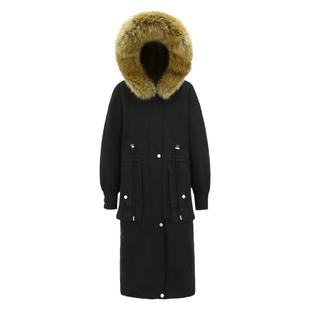 兽王海宁皮草女加绒加厚女皮草派克服水貂内胆可拆卸长款外套女装