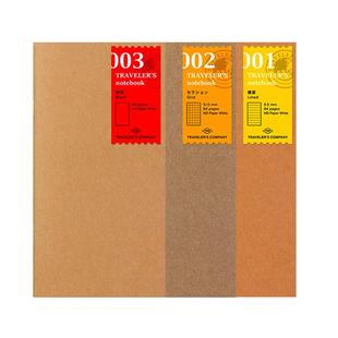 日本Traveler's Notebook标准款TN旅行者TRC笔记手帐本子内芯配件