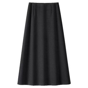 高个子绵羊毛呢半身裙女冬季厚款2025新款高腰显瘦中长裙A字长裙