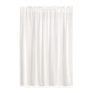 美式乡村布艺半帘门帘民宿小窗帘隐私免打孔遮阳光透光不透人阳台