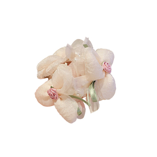 韩国发饰小众设计头饰气质饰品发绳夏季新款头绳珍珠花朵大肠发圈