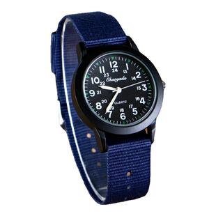 新款帆布表带中小学生手表女孩男孩防水简约儿童表女童男童石英表