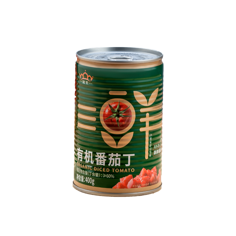 25年新货冠农有机番茄丁罐头