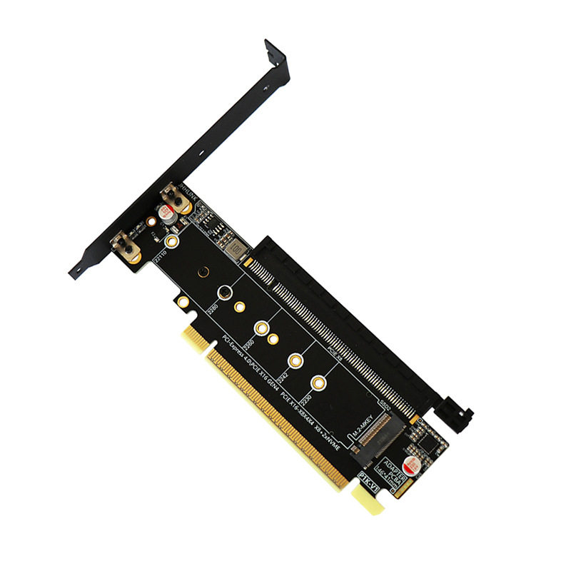 P1K拆分卡PCIE4.0X16转PCIEX8和两个M.2支持显卡和SSD固态硬盘GEN