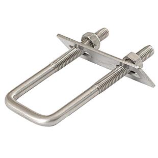 304不锈钢U型螺栓方型卡直角U型卡U形螺丝U型卡扣方管固定件M6M8