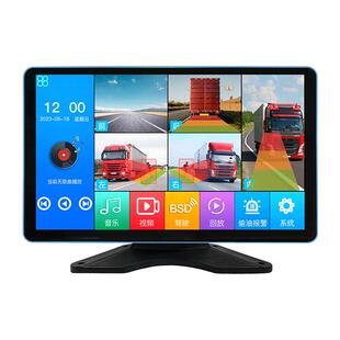 拖车货车记录仪监控右侧盲区雷达声光报警高清夜视倒车影像一体机