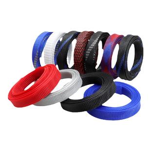 阻燃尼龙编织网管PET伸缩套管30mm蛇皮网电缆电线保护套管避震网