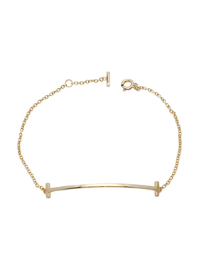 【自营】中古99新Tiffany & Co./蒂芙尼 T系列微笑手链中号玫瑰金