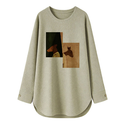 配鲨鱼裤的遮屁股独特漂亮上衣女