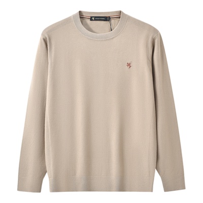 保罗彼得2025秋冬新款男针织衫宽松圆领刺绣保暖毛衣衫MMDC34961