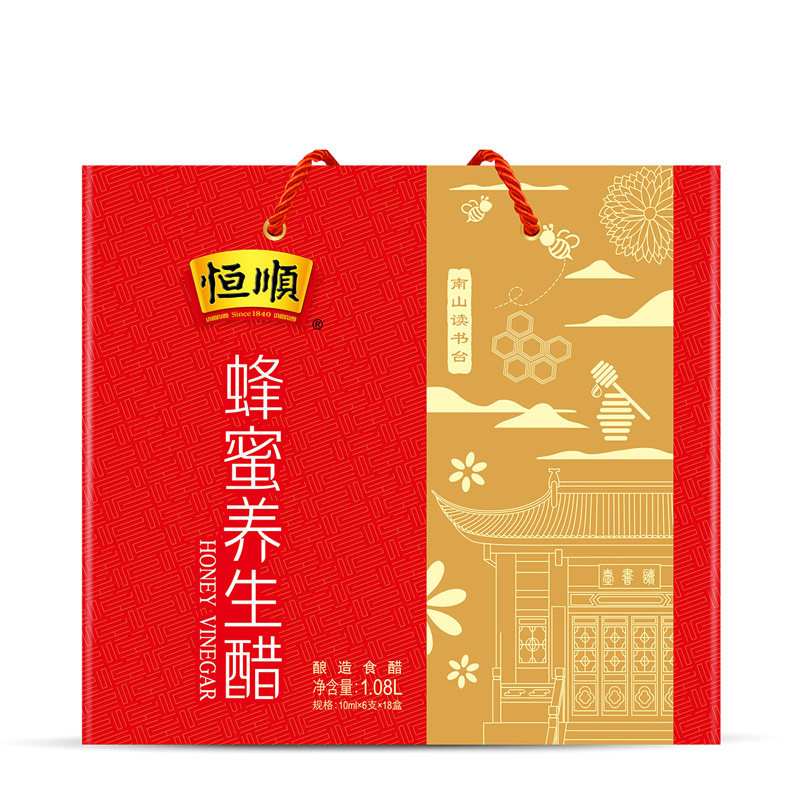 恒顺蜂蜜养生醋礼盒内含18盒