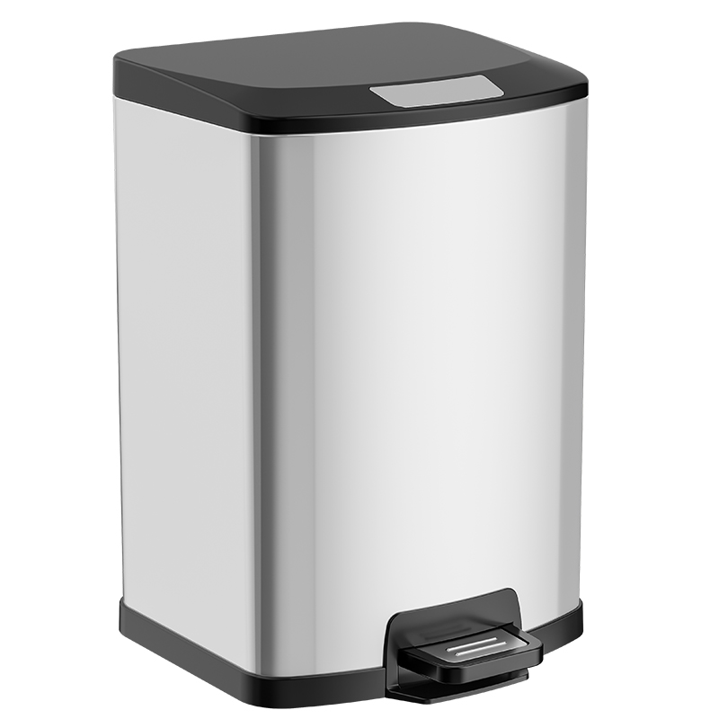 厨房垃圾桶家用客厅2025新款不锈钢脚踏式带盖商用轻奢脚踩大号筒