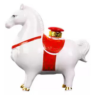 景德镇陶瓷酒瓶1斤装高温釉马到成功500毫升家用摆设空酒具带礼盒