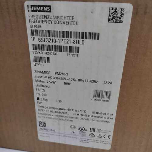 议价6SL3210-1PE21-8UL0 G120变频器7.5KW现货6SL321O1PE218ULO