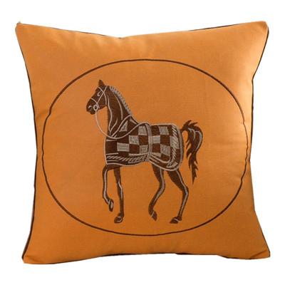 科技布橙色轻奢抱枕套沙发靠垫