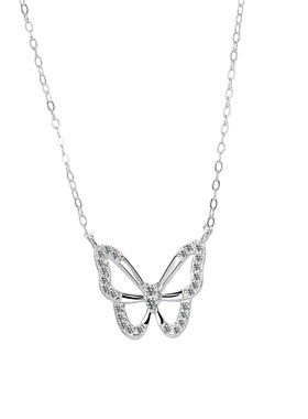 宝茉S925纯银蝴蝶项链轻奢设计感